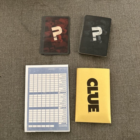 Clue Board Game 2013 Replacement Complete Cards  Envelope Notepad Mansion Only - Picture 1 of 3